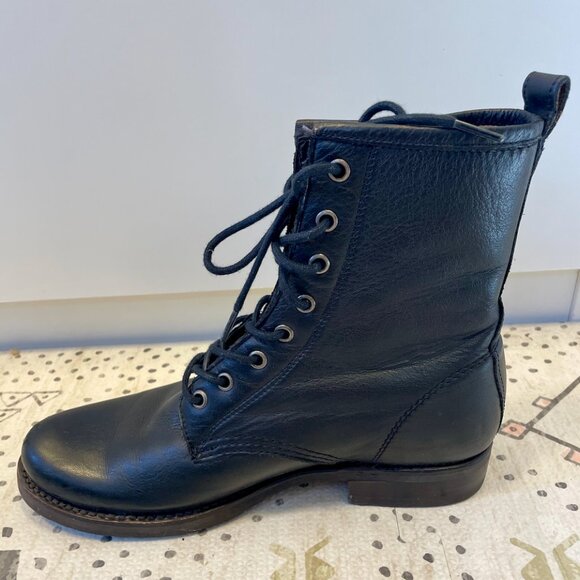 Frye Veronica Combat Boots- black, size 9. - Picture 2 of 6